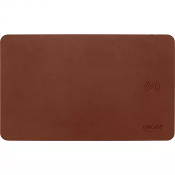 Podkładka pod mysz InLine z ładowaniem bezprzewodowym, 370x225x7mm, brązowa