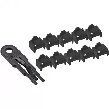 InLine blokada portu RJ45, zestaw startowy z 10 blokadami i kluczem, czarny
