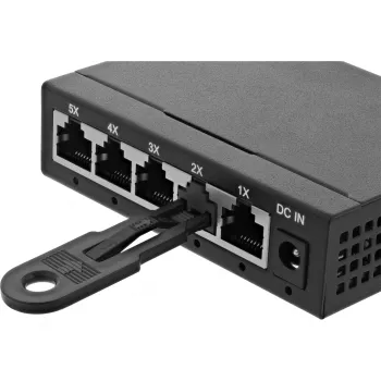 InLine blokada portu RJ45, zestaw startowy z 10 blokadami i kluczem, czarny