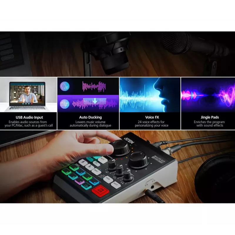 Mikser audio ATEN MicLIVE 6-CH 6 kanałów 24 bity 96 kHz
