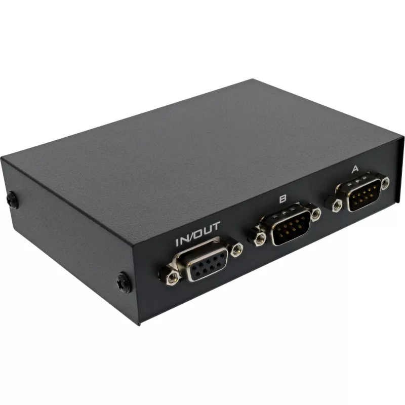 Przełącznik szeregowy InLine, manualny, 2-portowy RS232, 9-pin Sub-D, przewodowy