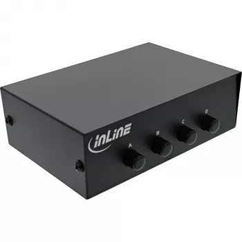 InLine Przełącznik szeregowy manualny 4-portowy RS232 9-pin Sub-D Przewodowy