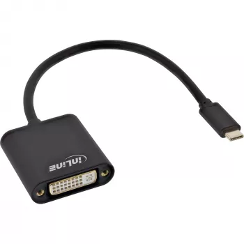 Konwerter wyświetlacza USB InLine 64103B USB-C męski na DVI żeński