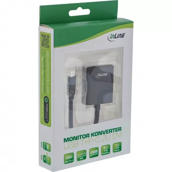 Konwerter wyświetlacza USB InLine 64103B USB-C męski na DVI żeński