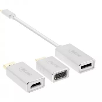 InLine USB Display Converter Set 6-in-1, 4K/60Hz srebrny