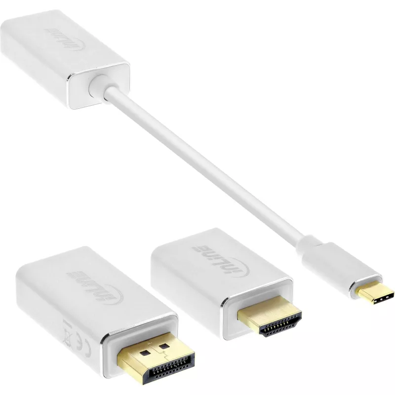 InLine USB Display Converter Set 6-in-1, 4K/60Hz srebrny
