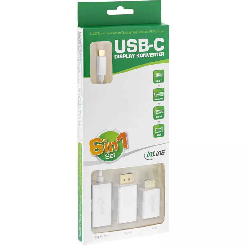 InLine USB Display Converter Set 6-in-1, 4K/60Hz srebrny