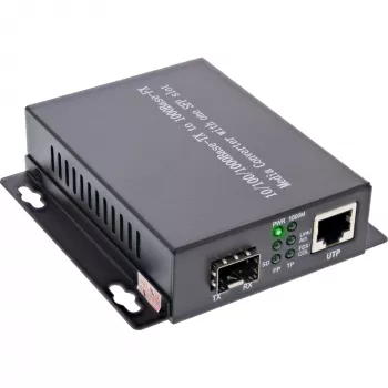 InLine sieciowy Media Converter 10/100/1000Mb/s TP to SFP FO, SM, 20km