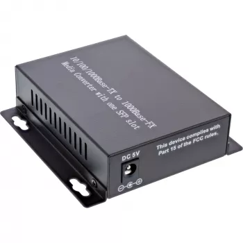 InLine sieciowy Media Converter 10/100/1000Mb/s TP to SFP FO, SM, 20km