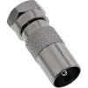 Adapter koncentryczny InLine, wtyk F (SAT) na wtyk IEC (antenowy)