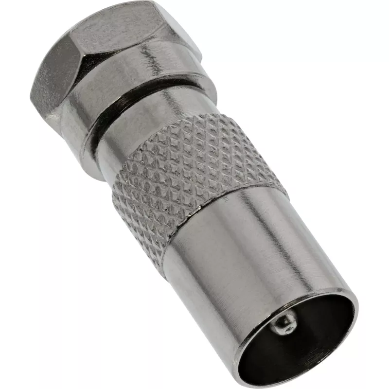 Adapter koncentryczny InLine, wtyk F (SAT) na wtyk IEC (antenowy)