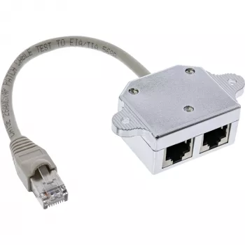 InLine Cat.5e ISDN T-Adapter RJ45 męski na 2x RJ45 żeński 15cm