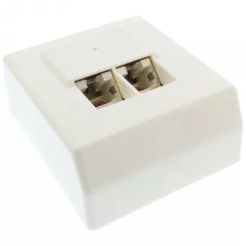 InLine Cat.5e Puszka sieciowa 2x RJ45 natynkowa biały RAL9010