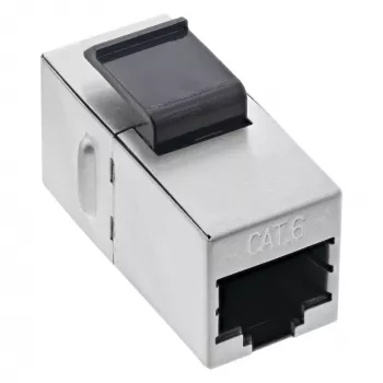 InLine Moduł RJ45 żeński-żeński SNAP-In Kat.6 STP, czarny/srebrny