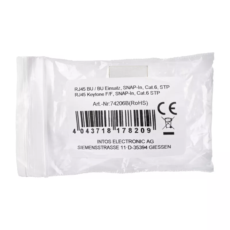 InLine Moduł RJ45 żeński-żeński SNAP-In Kat.6 STP, czarny/srebrny