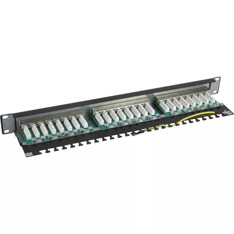 InLine Patch Panel 19 cali Cat.5e 24 porty 1U czarny RAL9005