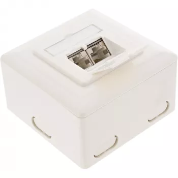 Wall Outlet Box surface or concealed mount 2x RJ45 vertical InLine 75602K