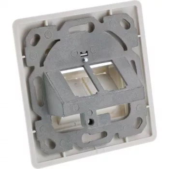 InLine zestaw ramek na 2 moduły RJ45 Bu/LSA, Keystone SNAP-In, RAL9010