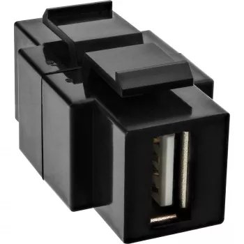 Moduł InLine USB 2.0 Snap-In, USB 2.0 A żeński/żeński, biała obudowa