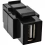 Moduł InLine USB 2.0 Snap-In, USB 2.0 A żeński/żeński, biała obudowa