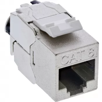 InLine Keystone RJ45 jack cienki, SNAP-In, Cat.8.1, zintegrowana opaska kablowa
