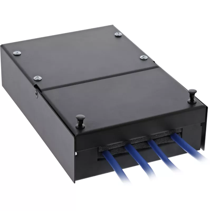 InLine Puszka natynkowa do keystone 4x RJ45 czarna 76202X