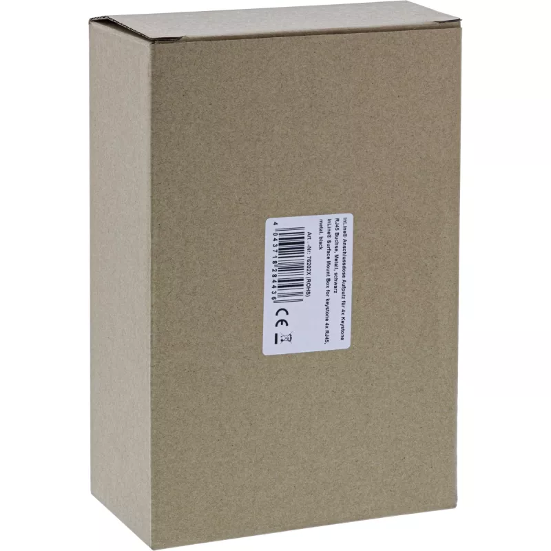 InLine Puszka natynkowa do keystone 4x RJ45 czarna 76202X