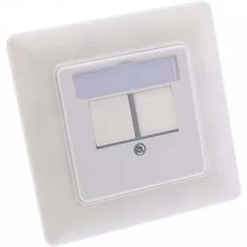 InLine Zestaw ramek dla 2x RJ45 Keystone SNAP-In 90°, biały RAL9010