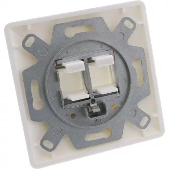 InLine Zestaw ramek dla 2x RJ45 Keystone SNAP-In 90°, biały RAL9010