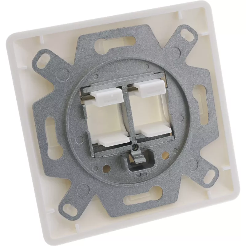 InLine Zestaw ramek dla 2x RJ45 Keystone SNAP-In 90°, biały RAL9010