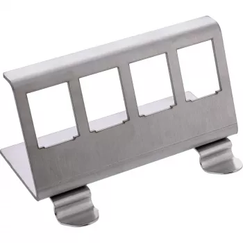 InLine 76203F metalowy uchwyt zatrzaskowy Keystone do montażu na szynie DIN, 4-portowy