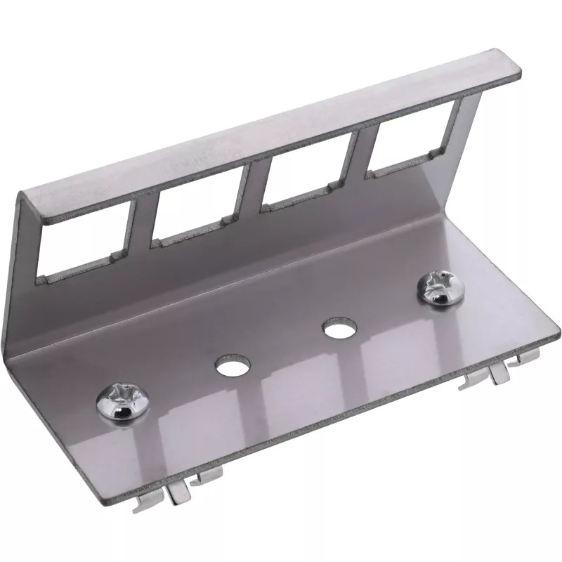 InLine 76203F metalowy uchwyt zatrzaskowy Keystone do montażu na szynie DIN, 4-portowy