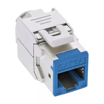 InLine Keystone RJ45 jack, ekranowany, Kat.6A, niebieski 8-pak