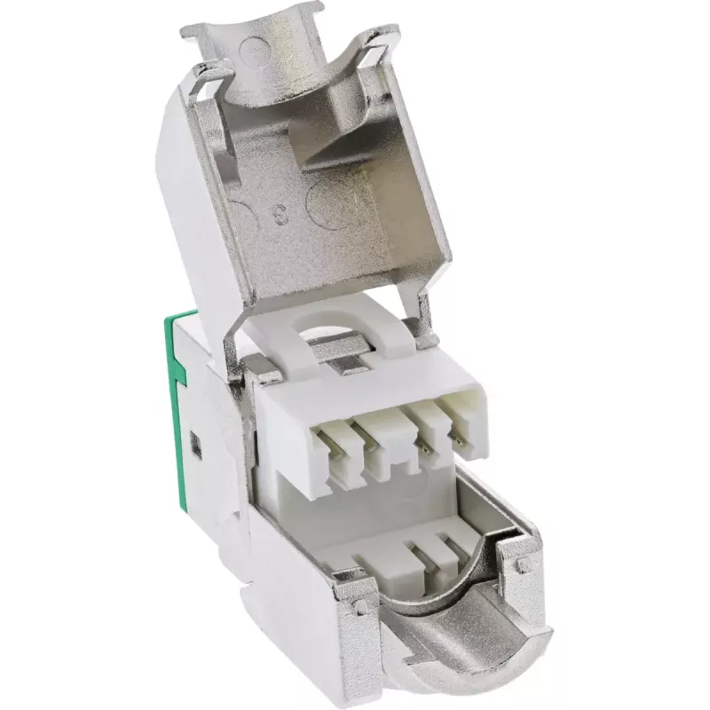 InLine Keystone Gniazdo RJ45, ekranowane, Kat.6A, zielony 8 szt.