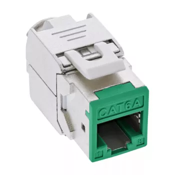 InLine Keystone Gniazdo RJ45, ekranowane, Kat.6A, zielony 8 szt.