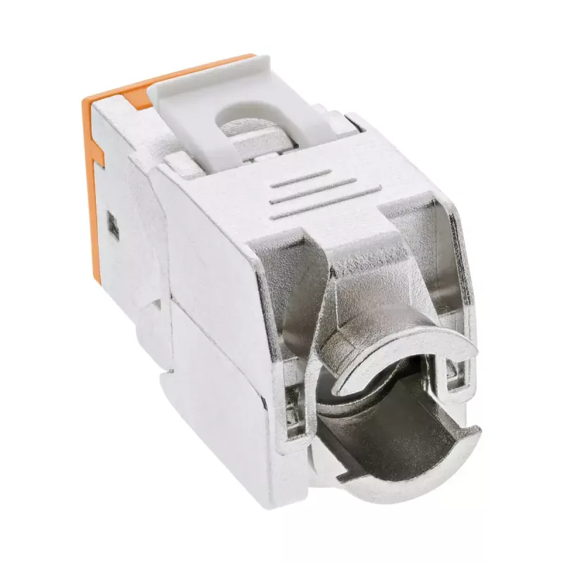 InLine Keystone RJ45 jack, shielded, Cat.6A, pomarańczowy 8-pack