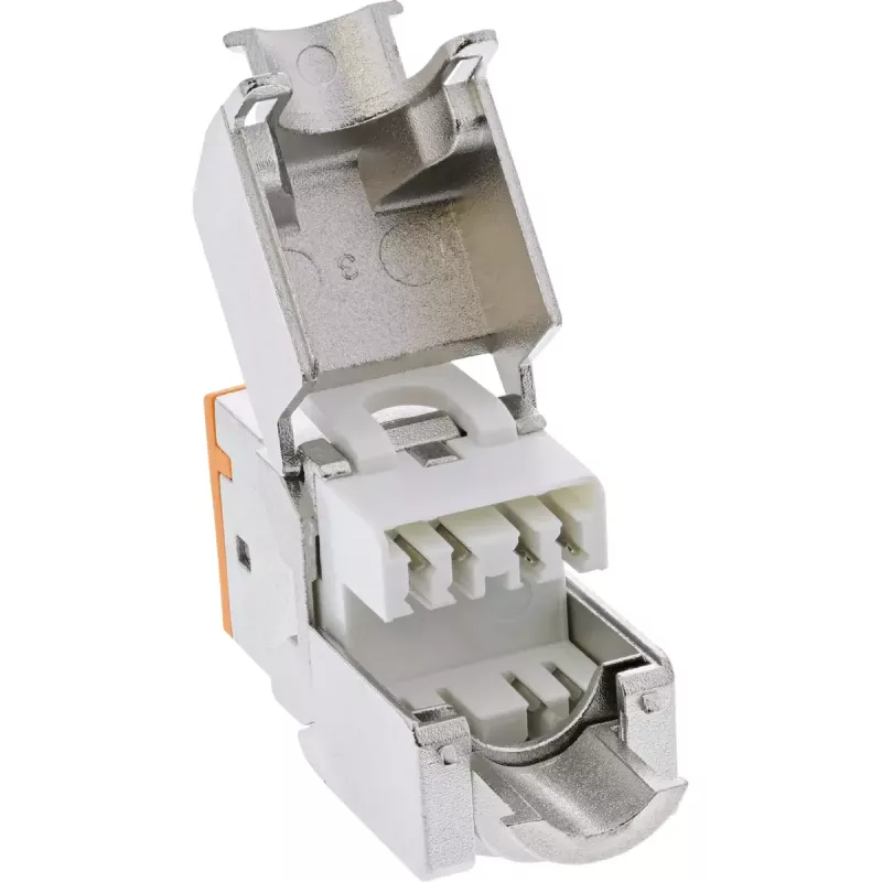 InLine Keystone RJ45 jack, shielded, Cat.6A, pomarańczowy 8-pack