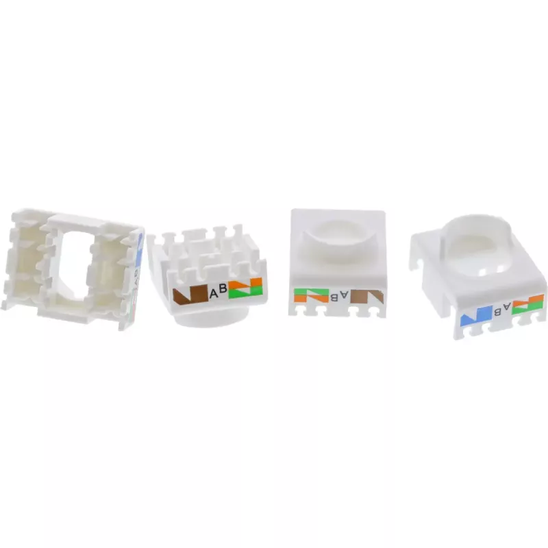 InLine Keystone RJ45 jack, shielded, Cat.6A, pomarańczowy 8-pack