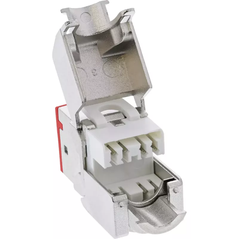 Keystone RJ45 InLine, ekranowany, kat.6A, czerwony 8 szt.