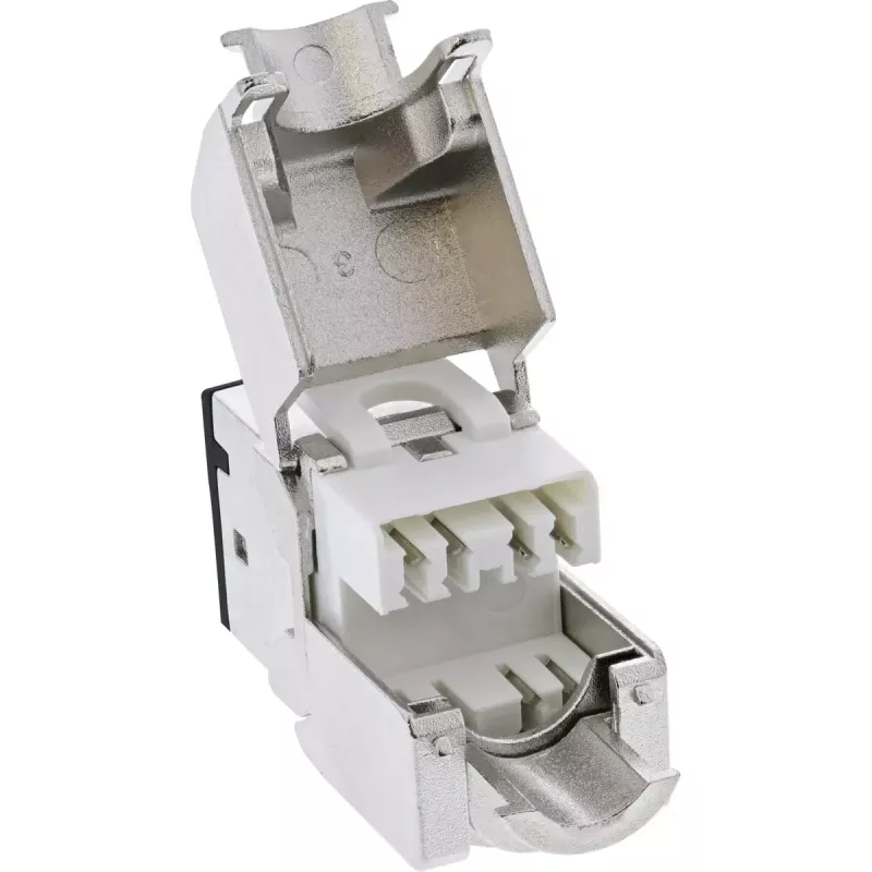 InLine Keystone RJ45 jack, ekranowany, Kat.6A, czarny zestaw 8 szt.