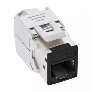 InLine Keystone RJ45 jack, ekranowany, Kat.6A, czarny zestaw 8 szt.
