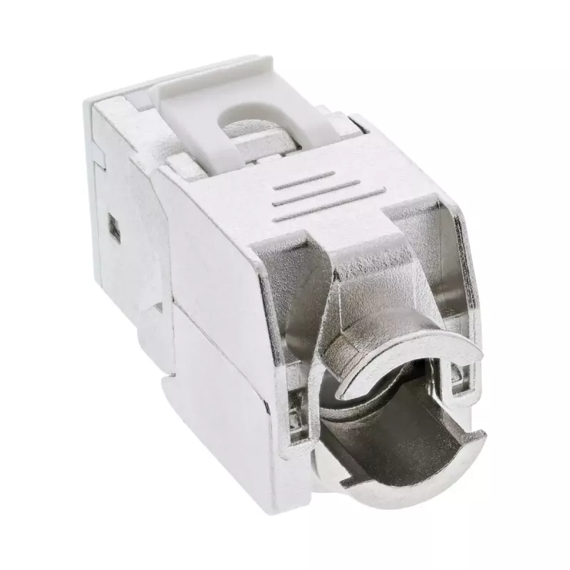 Keystone RJ45 InLine, ekranowany, kat. 6A, biały, 8 szt.