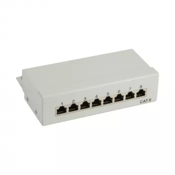 InLine Patch Panel Cat.6 8 Port do montażu na biurku szary RAL7035