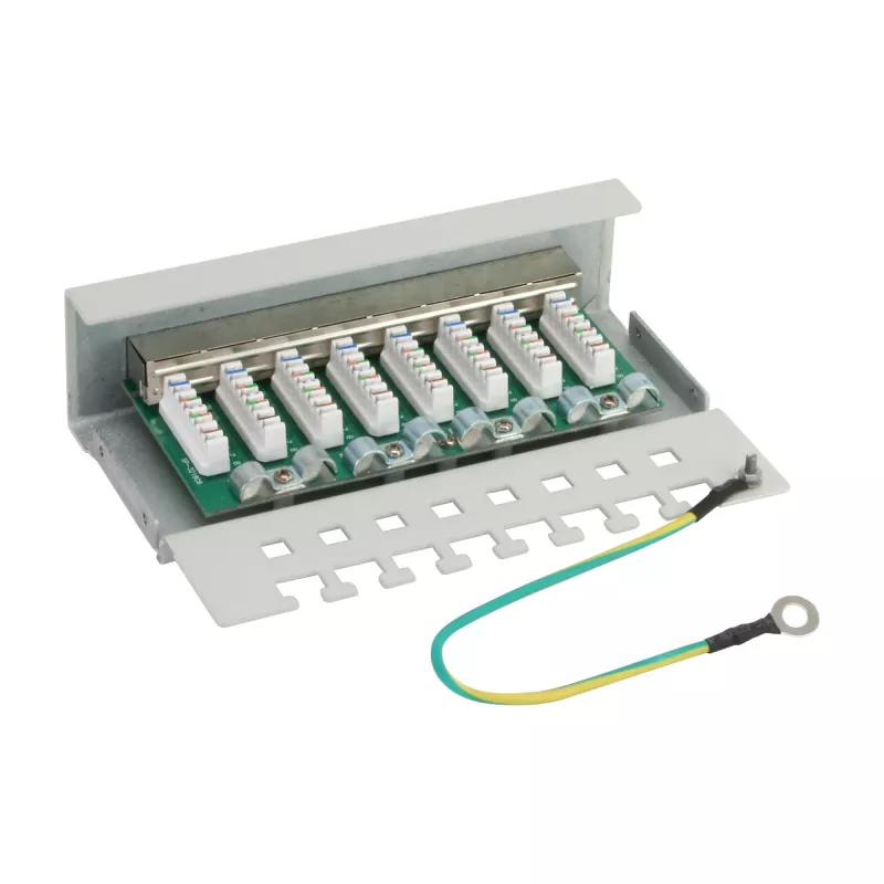 InLine Patch Panel Cat.6 8 Port do montażu na biurku szary RAL7035