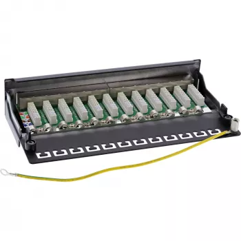 InLine Patch Panel Cat.6 12 Port do montażu na biurku / ścianie czarny RAL9005