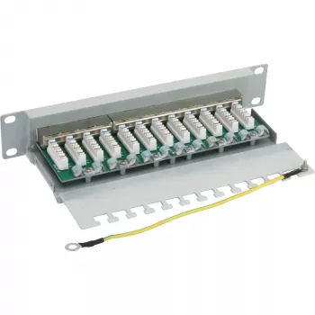 InLine Patch Panel 10 cali Cat.6 12 Portów 1U jasnoszary RAL7035