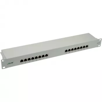 InLine Patch Panel Cat.6 16 Port 19 cali 1HE jasnoszary RAL7035