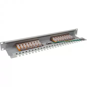 InLine Patch Panel Cat.6 16 Port 19 cali 1HE jasnoszary RAL7035