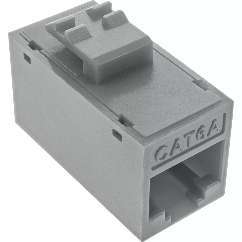 InLine Keystone gniazdo/wtyczka RJ45, nieekranowane, kat.6A, zestaw 8 szt., szary