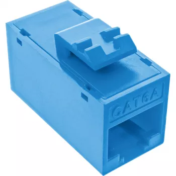 InLine Keystone gniazdo/wtyk RJ45, nieekranowane, Kat.6A, opakowanie 8 szt., niebieski